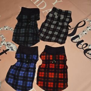 ☆Plaid Dog Sweaters Set of Four Small